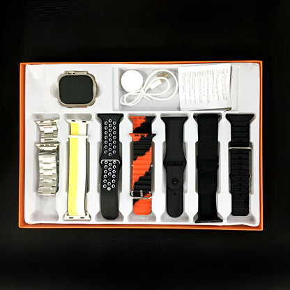 7-in-1 Ultra Big Infinite Display Smart Watch with 7 Straps